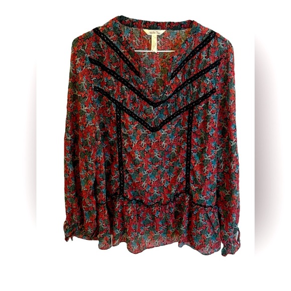 Matilda Jane Choose Your Own Path Carol Top Floral Peasant Size Large - Picture 2 of 4